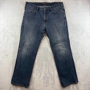 34 Heritage Jeans Mens 38x30 Blue Charisma Relaxed Straight Leg Stretch Denim